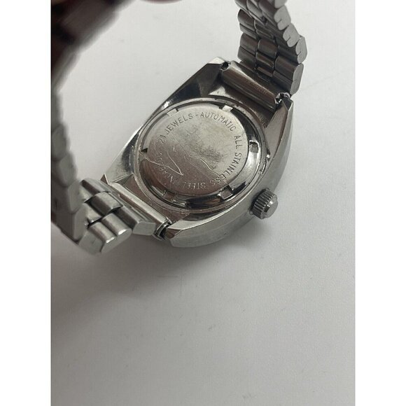 Lorenz Edox Watch 21 Jewel Incabloc Automatic Blue Face Date All Stainless Steel main image 4